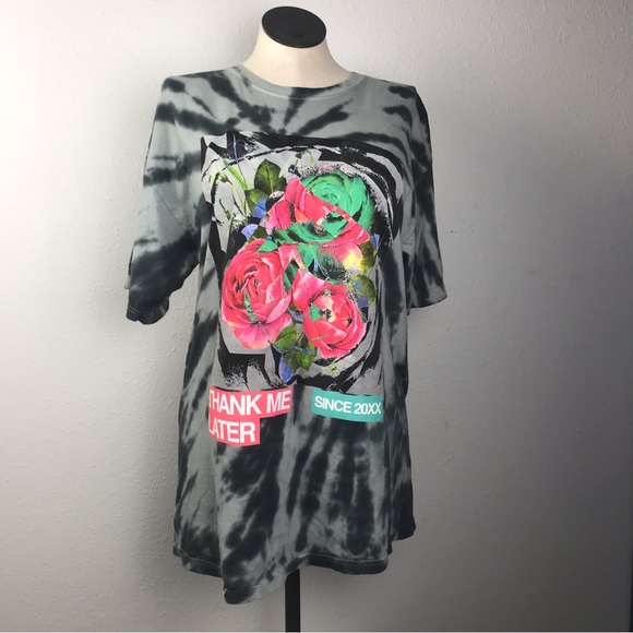 Rue 21 Short Sleeve T-Shirt Women’s Size X Large Color Gray Tie Dye Round Neck - Picture 11 of 11